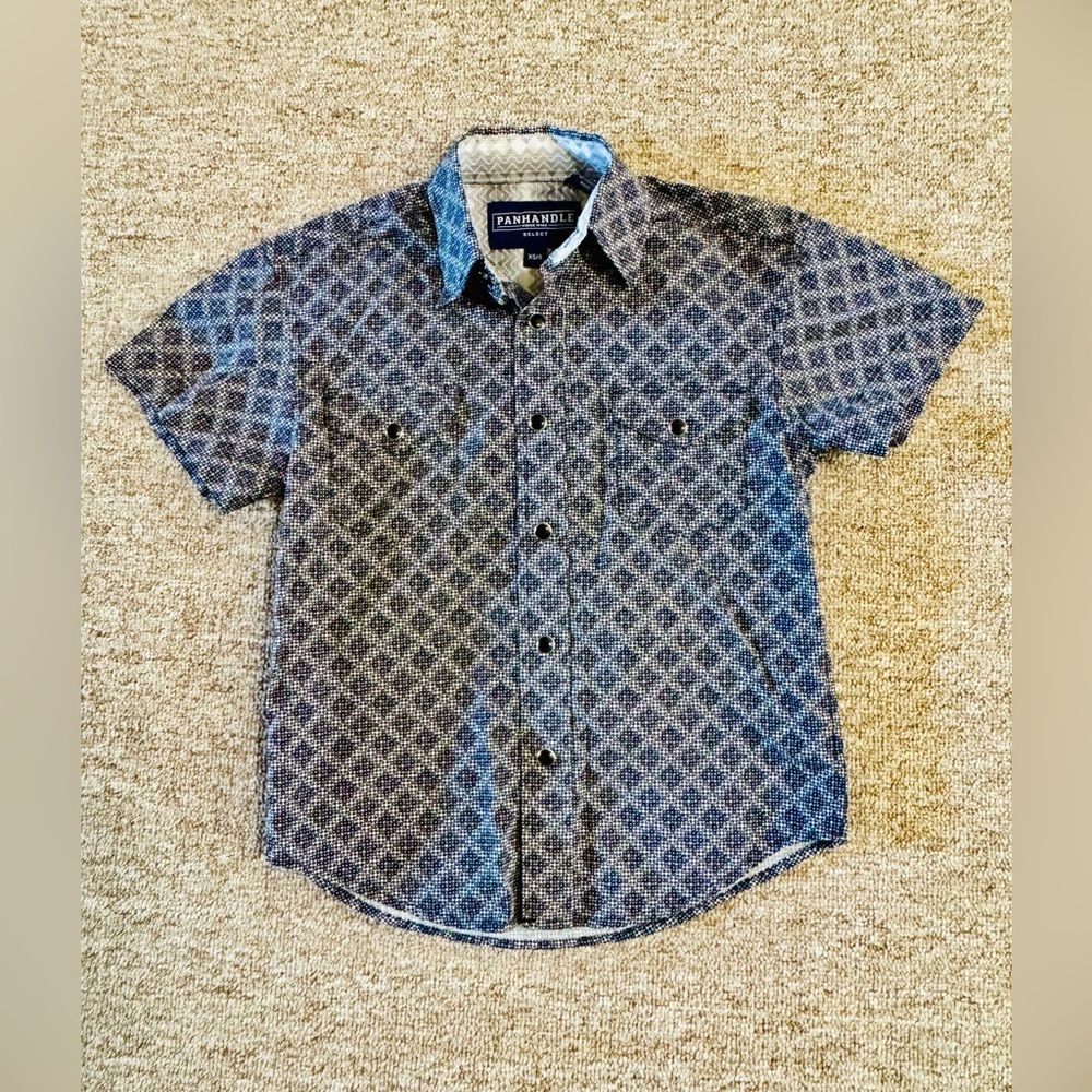 Youth Panhandle Select Pearl Snap Short Sleeve Shirt, Size XS (4).